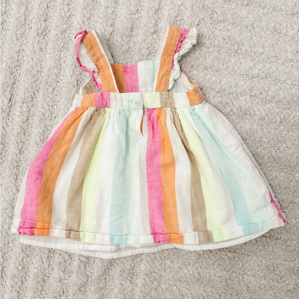 Gap Baby Girl Precious Stiped Summer Dress w/ Ruffle Sleeves - Size 6-12 months - Picture 2 of 3